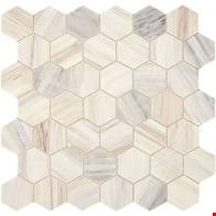 Daltile Fonte : Pier White 11 11/16" x 11 7/8" Natural Stone Hexagon Mosiac M0122HEXMS1U