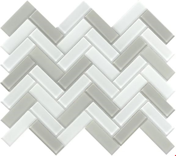 Emser Charisma Collection: Flair 10" x 13" Herringbone Glass Mosaic W80CHARFL1013MHB