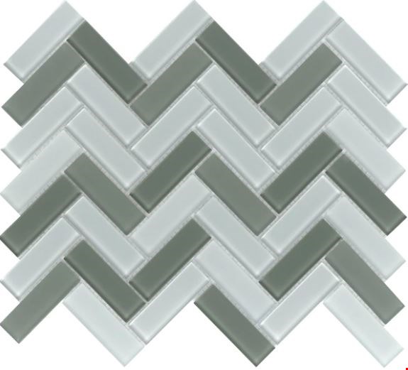 Emser Charisma Collection: Glam 10" x 13" Herringbone Glass Mosaic W80CHARGL1013MHB