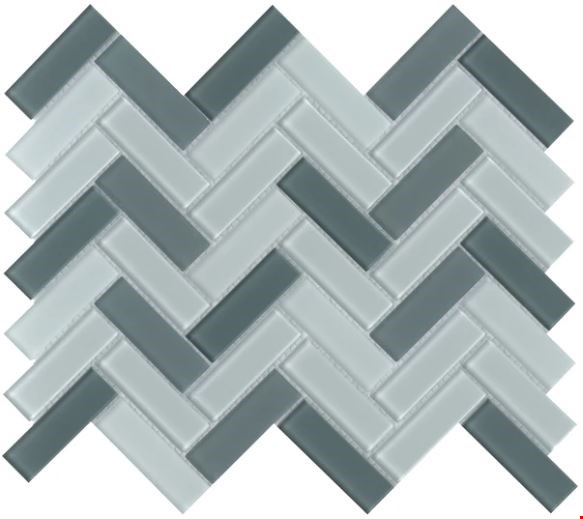 Emser Charisma Collection: Spark 10" x 13" Herringbone Glass Mosaic W80CHARSP1013MHB