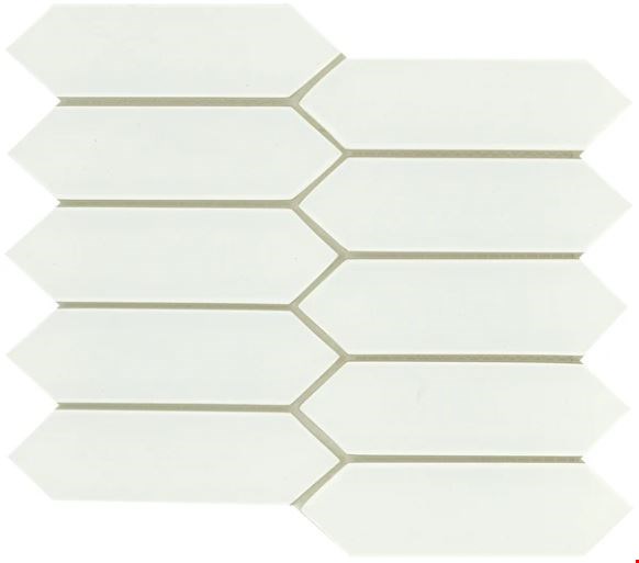 Emser Concept Collection: White 8" x 10" Picket Glass Mosaic W93CONCWH0810MPK