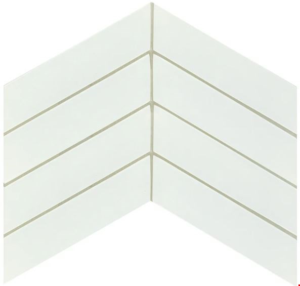 Emser Concept Collection: White 8" x 12" Chevron Glass Mosaic W93CONCWH0812MCV