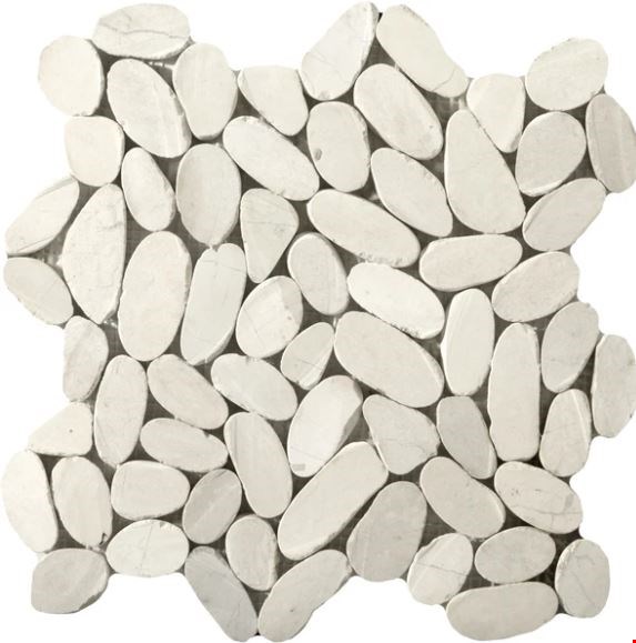 Emser Venetian Collection: Ivory 12" x 12" Flat Pebbles Mosaic M18VENEIV1212MF