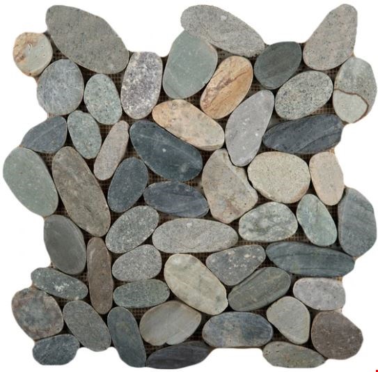 Emser Venetian Collection: Multi Color 12" x 12" Flat Pebbles Mosaic M18VENEMC1212MF