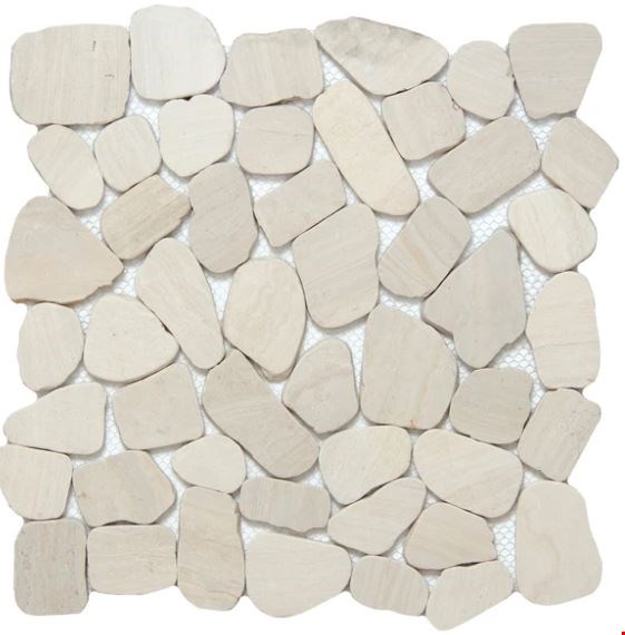 Emser Cultura Collection: Ivory 12" x 12" Pebble Mosaic M05CULTIV1212MOH