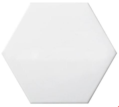 Emser Code: White 6" x 7" Smooth Hexagon Porcelain Tile W10CODSWH0607HX