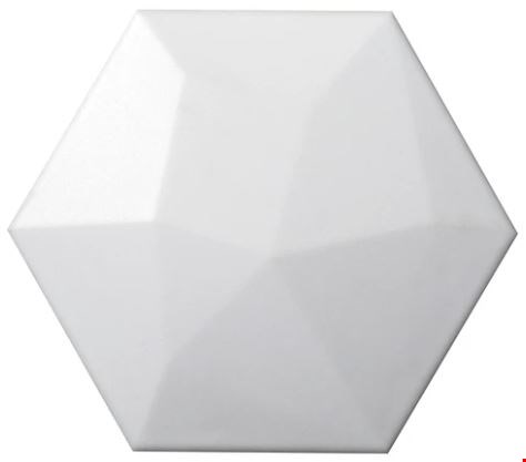 Emser Code: White 6" x 7" High Hexagon Porcelain Tile W10CODHWH0607HX