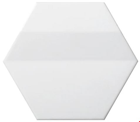 Emser Code: White 6" x 7" 3D Hexagon Porcelain Tile W10COD3WH0607HX
