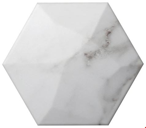 Emser Code: Calacata 6" x 7" High Hexagon Porcelain Tile W10CODHCA0607HX