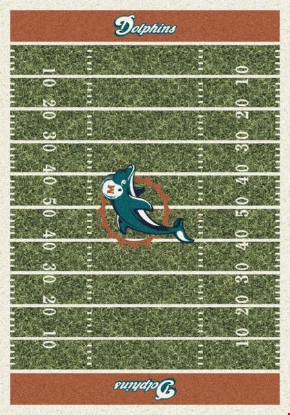 Milliken NFL Team Home Field (NFL-F) Miami Dolphins 01051 Home Field Rectangle (4000019865) 7'8" x 10'9" Area Rug