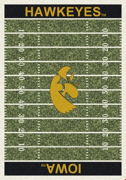 Milliken College Home Field (NCAA) Iowa 01110 Home Field Rectangle (4000018695) 10'9" x 13'2" Area Rug