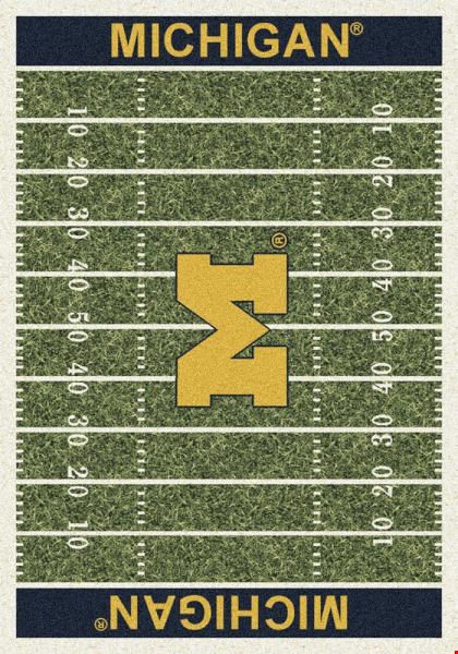 Milliken College Home Field (NCAA) Michigan 01160 Home Field Rectangle (4000018707) 10'9" x 13'2" Area Rug