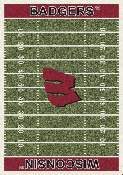 Milliken College Home Field (NCAA-FLD) Wisconsin 01490 Home Field Rectangle (4000054673) 3'10" x 5'4" Area Rug