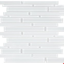 Anatolia Bliss Element Glass Mosaic Random Strip : Ice 35-057