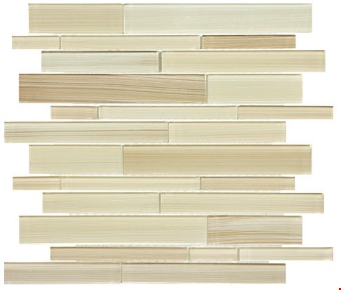 Anatolia Bliss Fusion Glass Mosaic Random Strip : Sand 35-032