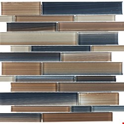 Anatolia Bliss Fusion Glass Mosaic Random Strip : Erosion 35-034