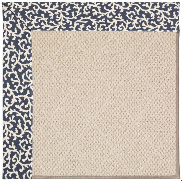 Capel Rugs Creative Concepts White Wicker - Coral Cascade Navy (450) Rectangle 5' x 8' Area Rug
