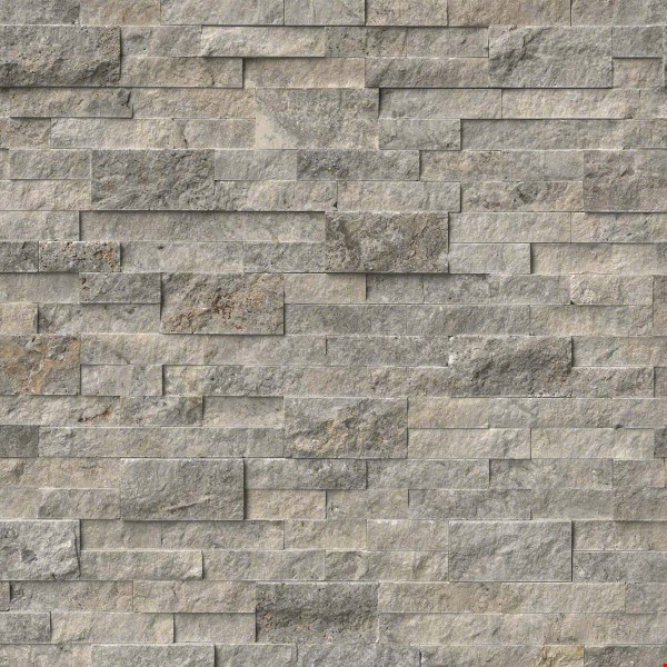 MS International Natural Slate Ledger Panel: Corner Silver Travertine - 6" x 18"