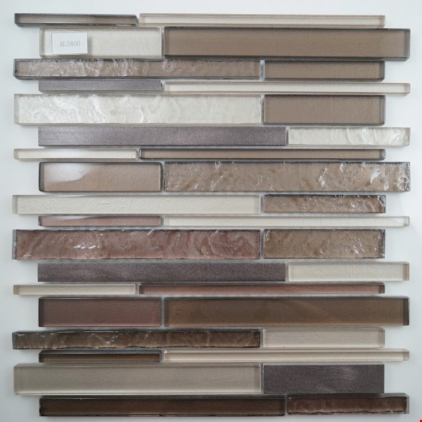 Glass Tile & Stone Transcendent Multi Width Glass Series Mosaic 12" x 12" : AL3400