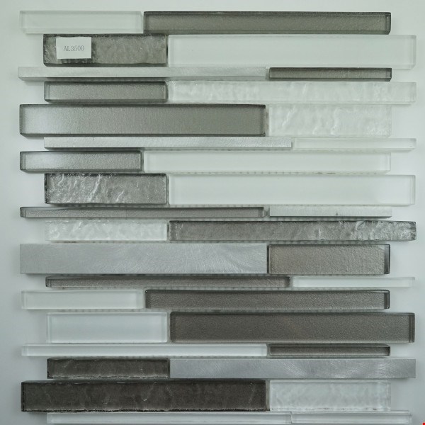 Glass Tile & Stone Transcendent Multi Width Glass Series Mosaic 12" x 12" : AL3500