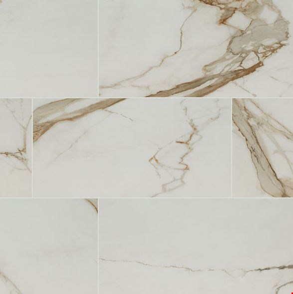 MS International Regallo: Calacatta Marbella 12" x 24" Matte Porcelain Tile NREGCALMAR1224