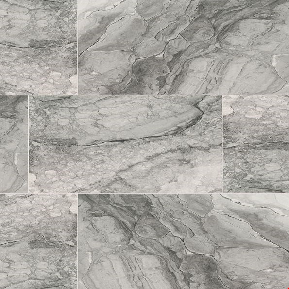 MS International Kaya: Onda Gray 24" x 48" Matte Porcelain Tile NKAYONDGRA2448