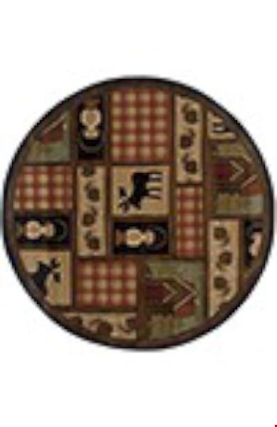 Oriental Weavers Hudson Brown (H1067A235RDST) Round 7'8" x 7'8" Area Rug
