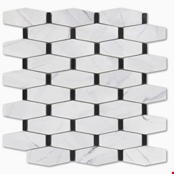 Glass Tile & Stone Artistic Recycled Glass Marble Series: Picket with Black Marble RGAL600