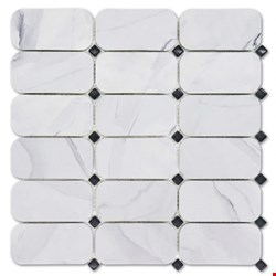 Glass Tile & Stone Artistic Recycled Glass Marble Series: Rectangle with Glass Dot RGAL622