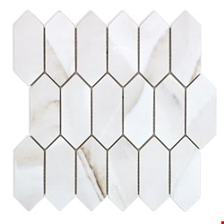 Glass Tile & Stone Artistic Recycled Glass Marble Series: Pickets Calcutta Gold RGAL22175
