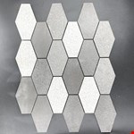 Elongated Hexagon Mixed Grey PE9242
