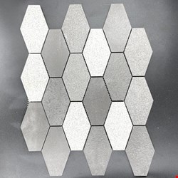 Glass Tile & Stone Presidential Porcelain Series: Elongated Hexagon Mixed Grey PE9242