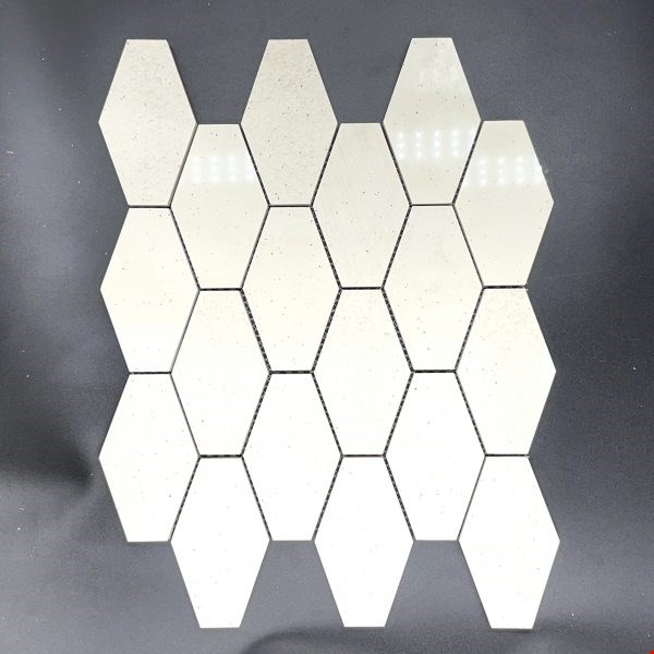 Glass Tile & Stone Presidential Porcelain Series: Elongated Hexagon White PE9545