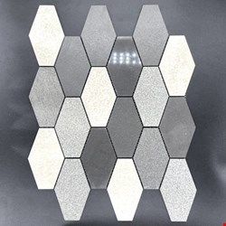 Glass Tile & Stone Presidential Porcelain Series: Elongated Hexagon Salt N Pepper PE9747