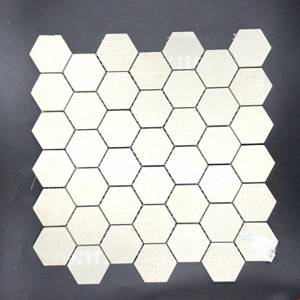 Glass Tile & Stone Presidential Porcelain Series: 2" Hex Mixed White PH9515