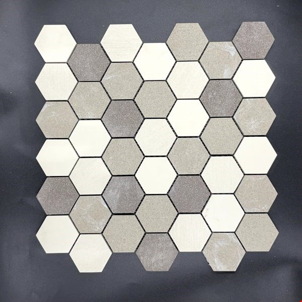 Glass Tile & Stone Presidential Porcelain Series: 2" Hex Mixed Earth PH9616