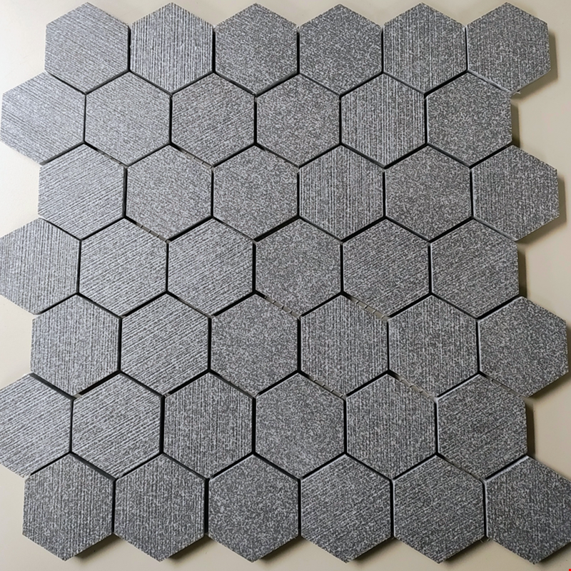 Glass Tile & Stone Presidential Porcelain Series: 2" Hex Slate Grey PH9200
