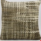 Nourison Natural Leather and Hide Basket Weave Hide 20"x20" Pillow 798019016807