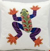 Nourison Outdoor Purple Frog 17"x17" Pillow 798019020040
