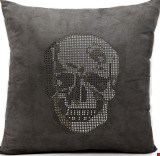 Nourison Luminescence Rhinestone Skull 18"x18" Pillow 798019019587