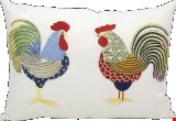 Nourison Outdoor 2 Roosters 14"x20" Pillow 798019024307