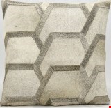 Nourison Natural Leather and Hide Partial Octagon 20"x20" Pillow 798019012977