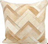 Nourison Natural Leather and Hide Arrowhead Chevron 20"x20" Pillow 798019026882