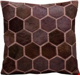 Nourison Natural Leather and Hide Hexagon 20"x20" Pillow 798019039165