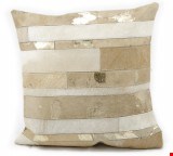 Nourison Natural Leather and Hide Mix Stripes 20"x20" Pillow 798019311605