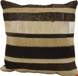 Nourison Natural Leather and Hide Stripe 20"x20" Pillow 798019016562