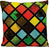 Nourison Natural Leather and Hide Diamonds 20"x20" Pillow 798019018940