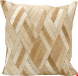 Nourison Natural Leather and Hide Basket Weave 20"x20" Pillow 798019026608