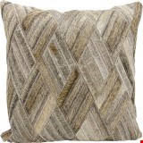 Nourison Natural Leather and Hide Basket Weave 20"x20" Pillow 798019026615