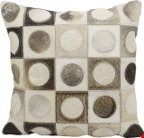 Nourison Natural Leather and Hide Circles in Squares 20